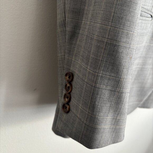 $1800 Brooks Brothers Checked Grey Wool Suit 40- 42, Pants 35 Made in Italy - Picture 6 of 16